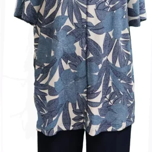 Ensemble Haut et Pantalon Capris Adaptés  Couleur Marine