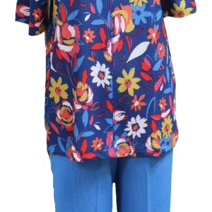 Ensemble Haut et Pantalon Capris Adaptés  Couleur Bleu Royal