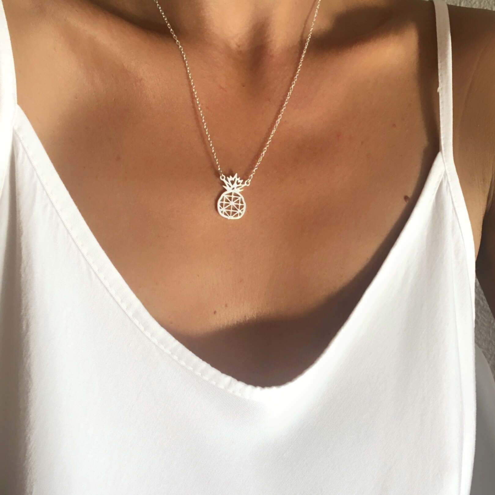 Collier ananas argent
