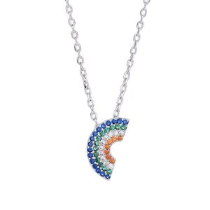 Collier arc en ciel en argent 925