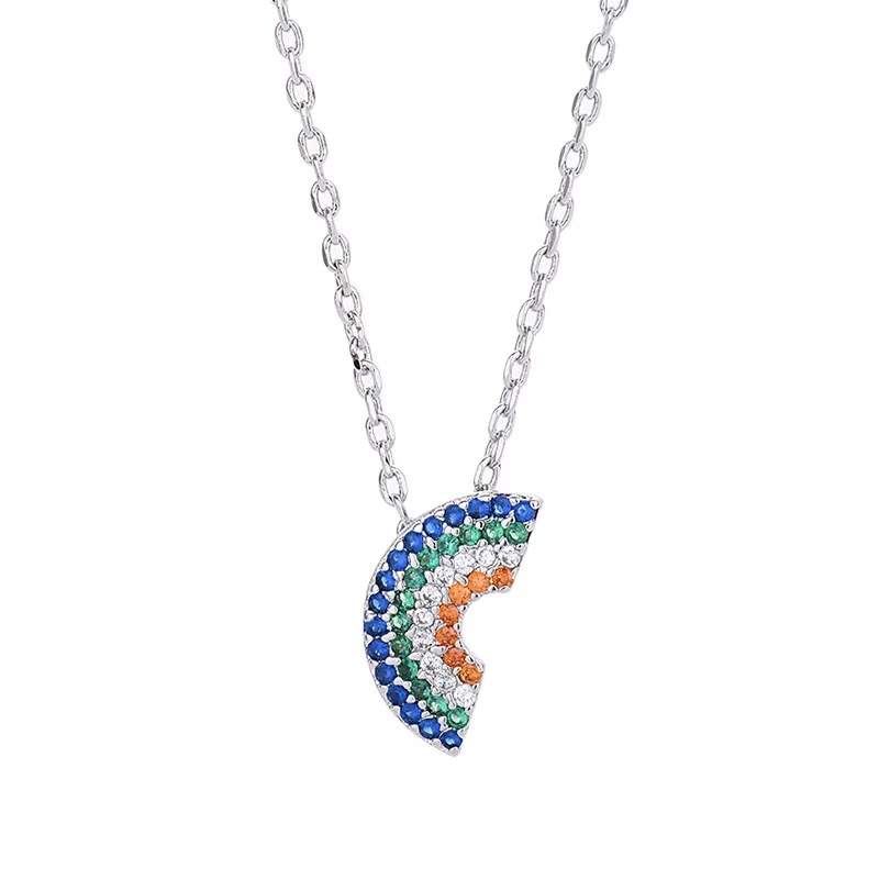 Collier arc en ciel en argent 925