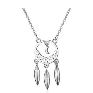 Collier argent femme- pendentif attrape rêves