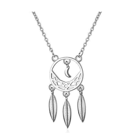 Collier argent femme- pendentif attrape rêves