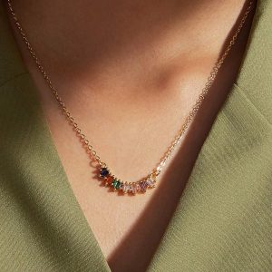 Collier barre multicolore