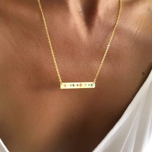 collier barre plaqué or