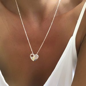 Collier cadeau coeur argent