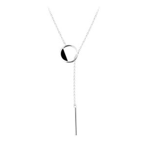 Collier cercle noir argent femme