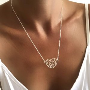 collier coeur argenté