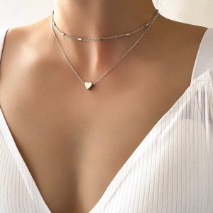 Collier coeur en plaqué argent
