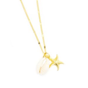 collier femme coquillage or