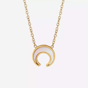 Collier corne lune tendance