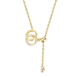 Collier court cercles plaqué or