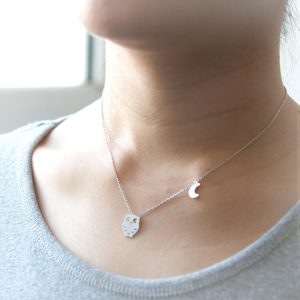 Collier hiboux argent femme