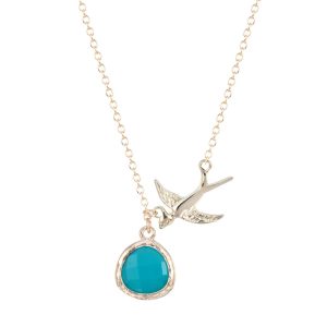 collier femme hirondelle or