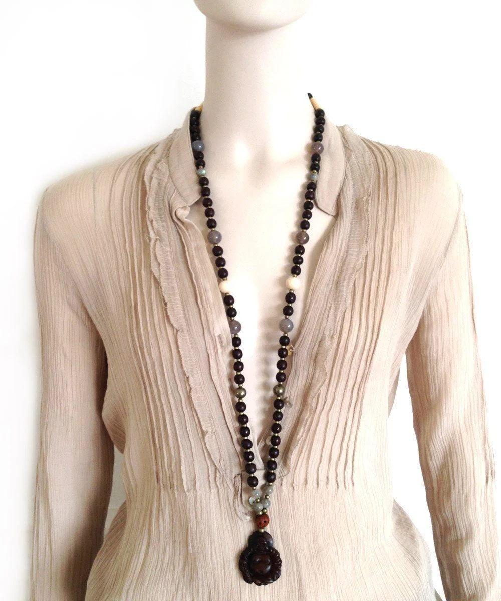 Sautoir tibétain en perles et Buddha rieur - Jewels of Mala – Image 2