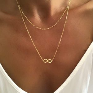 Collier multirang infini plaqué or