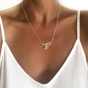 collier oiseau origami