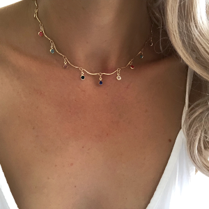 collier pampilles multicolores