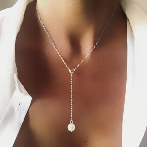 Collier perle fine blanche argent