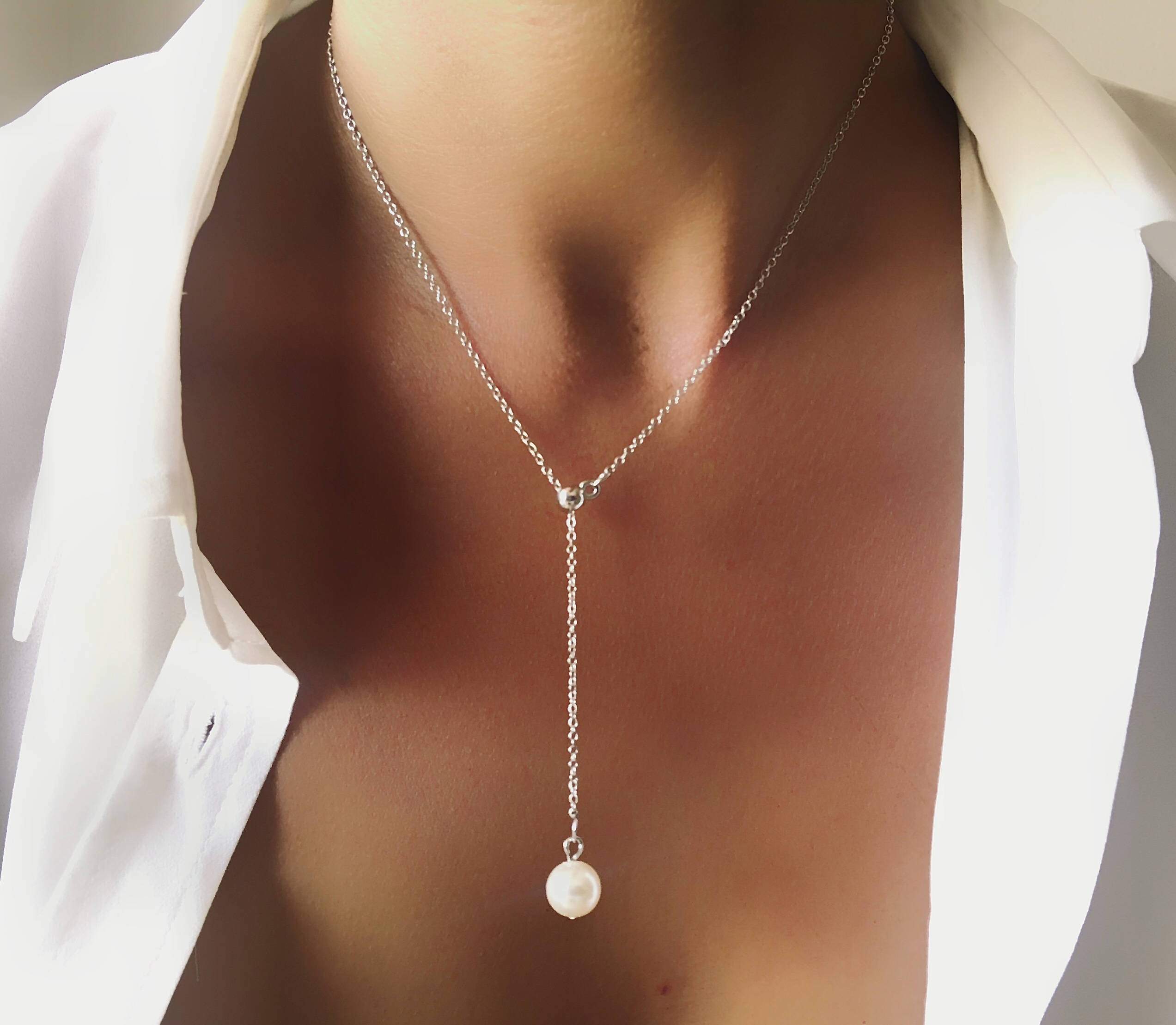 Collier perle fine blanche argent