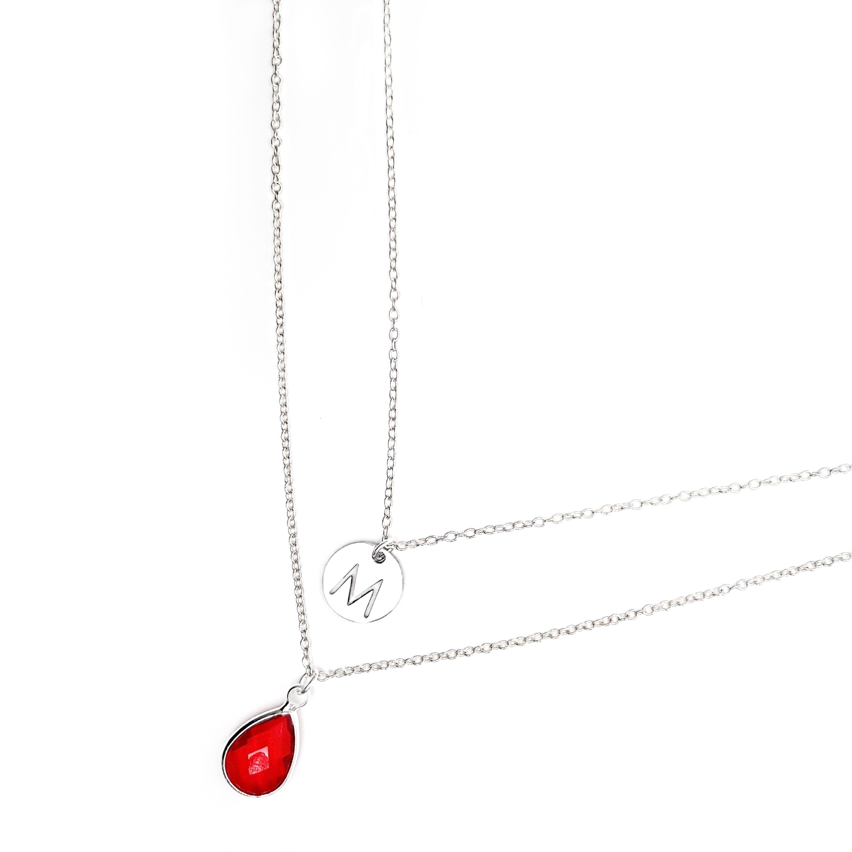Collier femme personnalisé multi rangs rouge