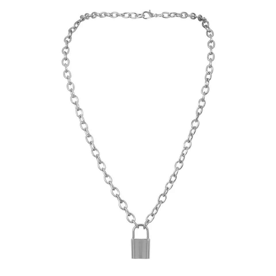 collier tendance 2023- verrou argent