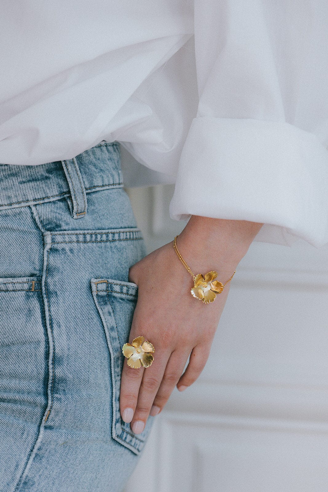 Maxi Bague Orphée Argent Fleur Ajustable – Image 3