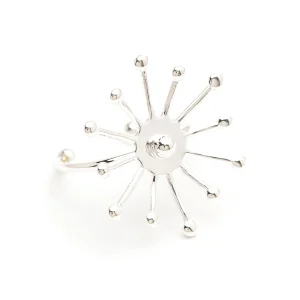 Maxi Bague Rhéa Argent Flocon Ajustable