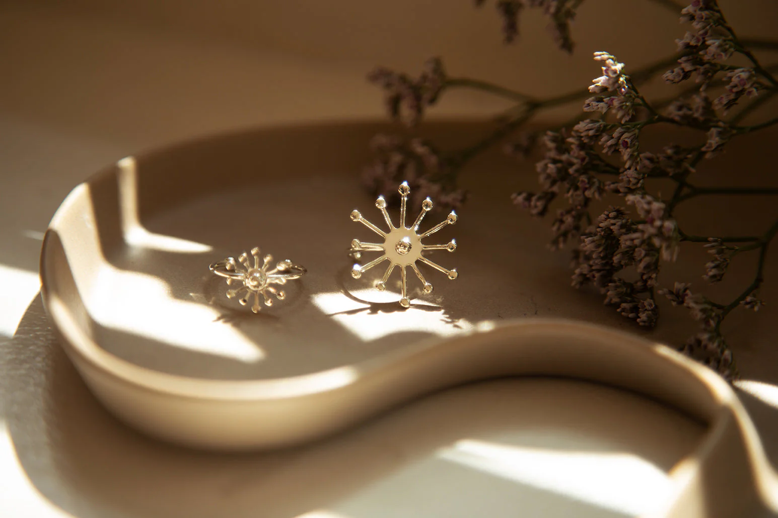 Maxi Bague Rhéa Argent Flocon Ajustable – Image 4