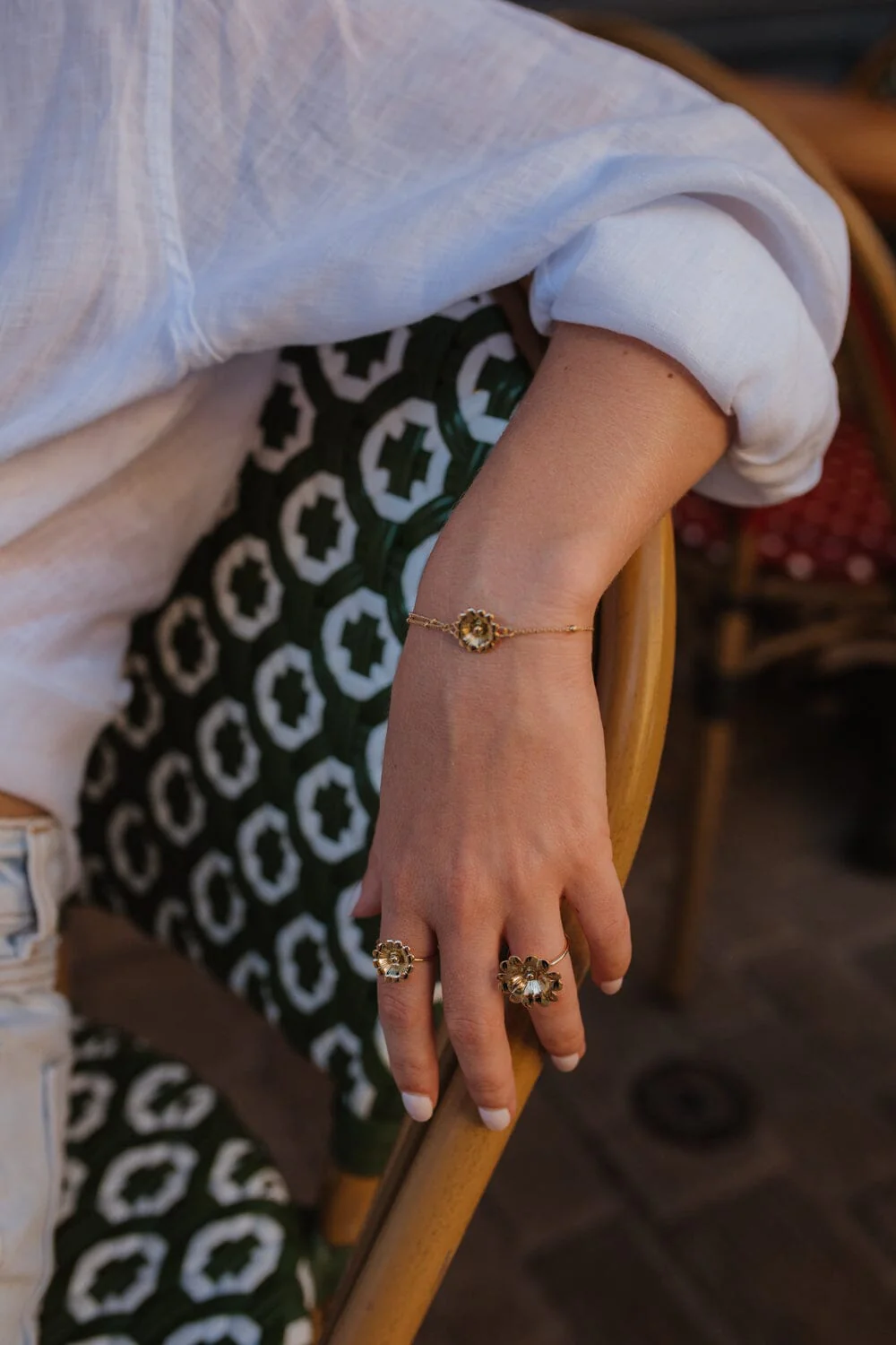 Maxi Bague Théia Or Fleur Ajustable à – Image 2