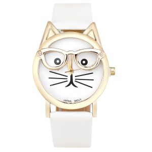 Montre chat lunettes femme