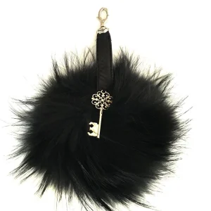Bijou de sac pompon en marmotte et cuir noir - Editions LESSisRARE