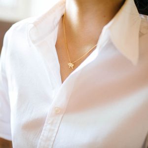 Collier pacman or femme