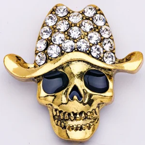 Broche Halloween Bling Bling Skull