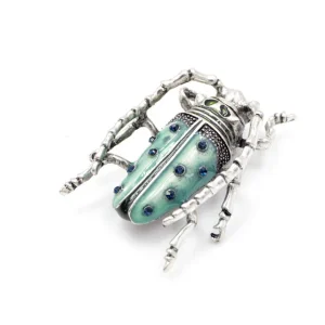 Broche Scarabée Vert Antique