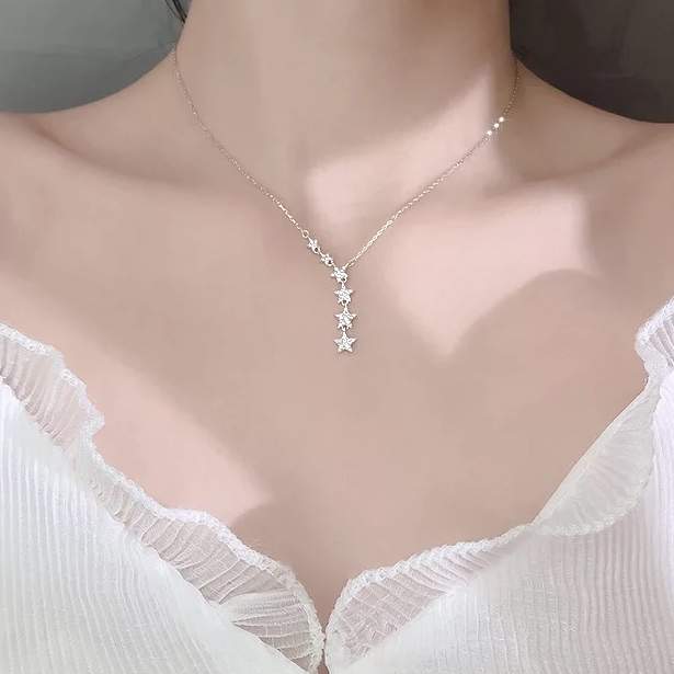 Ras du cou etoiles strass argent – Image 2