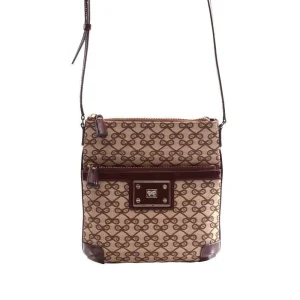 Sac Pochette Hands free en toile logo marron - Anya Hindmarch