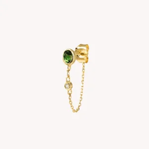 Boucle d’oreille tourmaline verte et diamant – Valentine